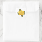 Geweldige gele roos van de Texas Pattern-bloem Vierkante Sticker (Tas)