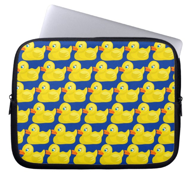Geweldige gele rubberduvel laptop sleeve (Voorkant)
