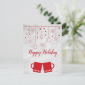 Geweldige, Geweldige Rode Kerstbeker van Tea Feestdagenkaart (Staand voorkant)
