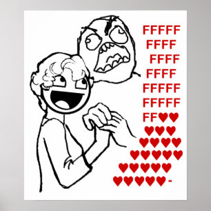 Geweldige gezicht en Rage Guy vinden Fluv Poster