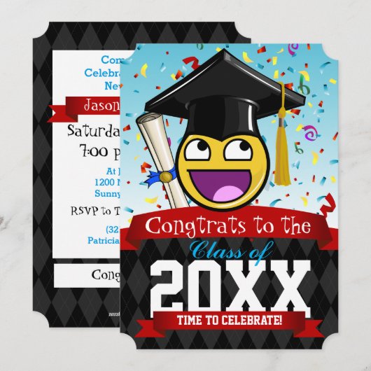 Geweldige gezicht onze favoriete Afstuderen uitnod Kaart (Voorkant / Achterkant)