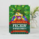 Geweldige gezicht St. Patrick's Day Party Uitnodig Kaart (Staand voorkant)