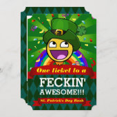 Geweldige gezicht St. Patrick's Day Party Uitnodig Kaart (Voorkant / Achterkant)