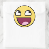 Geweldige gezicht sticker. ronde sticker (Tas)