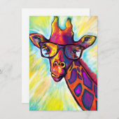 Geweldige Giraffe met bril - Blanco briefkaart (Voorkant / Achterkant)