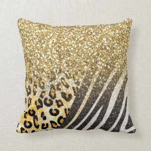 Geweldige girly trendy gouden luipaard en kussen