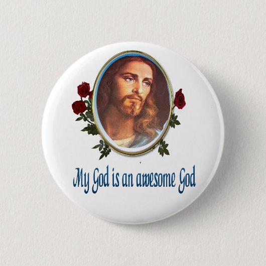 Geweldige God Ronde Button 5,7 Cm (Voorkant)