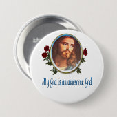 Geweldige God Ronde Button 7,6 Cm (Voorkant /achterkant)