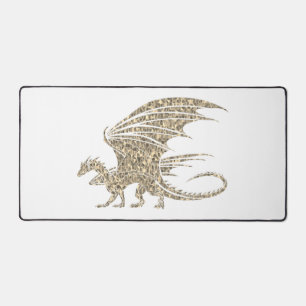 Geweldige Golden Mosaic Dragon Bureaumat