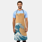 Geweldige golf - lichtblauw schort (Gedragen)