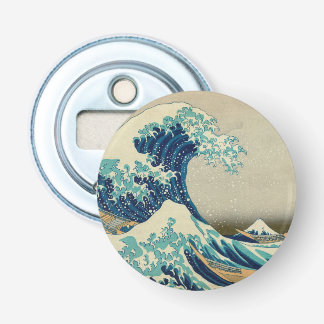 Geweldige golf van Kanagawa en Japanse kunst /Japa Button Flesopener