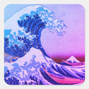 Geweldige golf van Kanagawa en Japanse kunst /Japa Vierkante Sticker