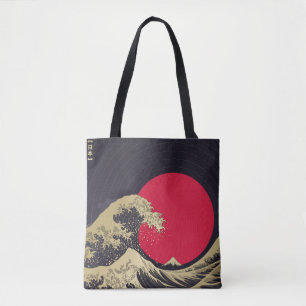 "Geweldige golf van kanagawa". Hokusai, Japanse go Draagtas
