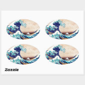 Geweldige golf van Kanagawa  Japanse afdrukkunst Ovale Sticker (Vel)