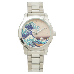 Geweldige golf van Kanagawa Japanse kunst Horloge