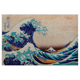 Geweldige golf van Kanagawa Japanse kunst Stof