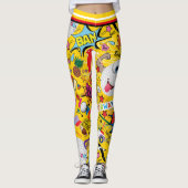 ⛳️ Geweldige golfmix geel 💛 Leggings (Voorkant)