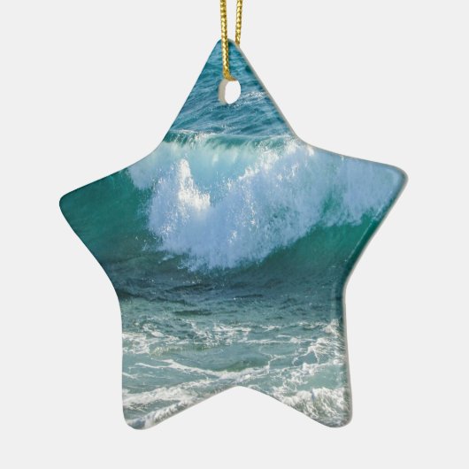 Geweldige Golfzee kust-zee-natuur Keramisch Ornament (Links)