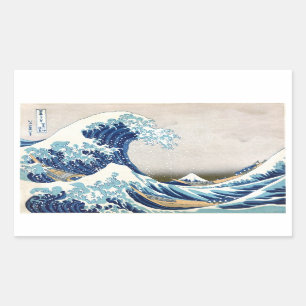 Geweldige golven van Kanagawa Hokusai Rechthoekige Sticker
