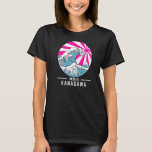 Geweldige golven van Kanagawa Vaporwave Glitch T-shirt