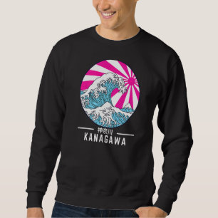 Geweldige golven van Kanagawa Vaporwave Glitch Trui