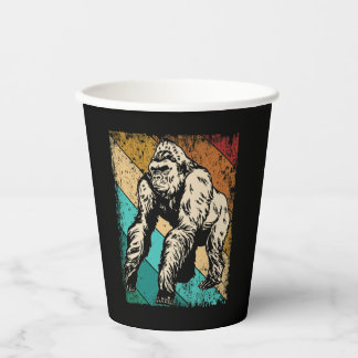 Geweldige Gorilla Retro Silhouette-apparaten Papieren Bekers