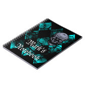 Geweldige Gothic Skull en Diamond Pattern-laptop Notitieboek (Linkerzijde)