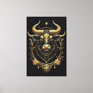 Geweldige gouden taurus zodiac symbool canvas afdruk