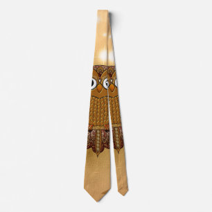 Geweldige gouden uil stropdas
