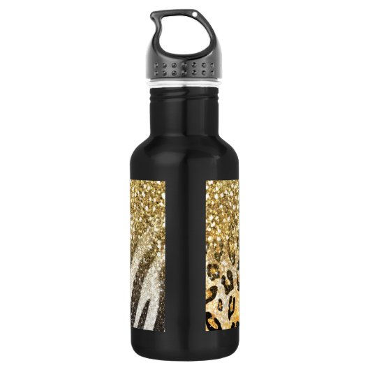 Geweldige goudluipaard en zebra-druk waterfles  (Achterkant)