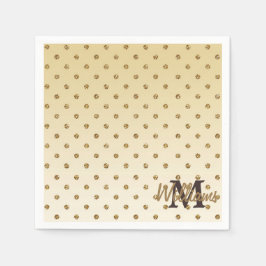 Geweldige goudpolka-punten met glitter glitter servet
