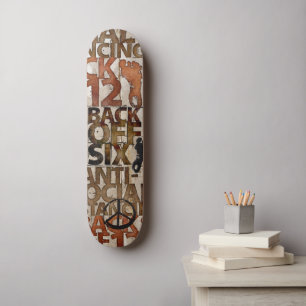 Geweldige graffiti BACK OFF Street Art Lettering Skateboard
