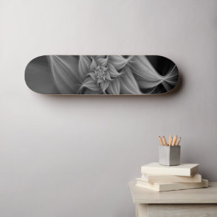 Geweldige grijze bloemfractal skateboard