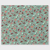 Geweldige groen kerstcadeau inpakpapier (Vlak)