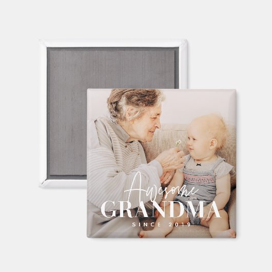 Geweldige grootmoeder sinds 20XX eenvoudige legant Magneet (Voorkant / Achterkant)