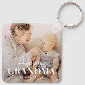 Geweldige grootmoeder sinds 20XX eenvoudige legant Sleutelhanger (Achterkant)