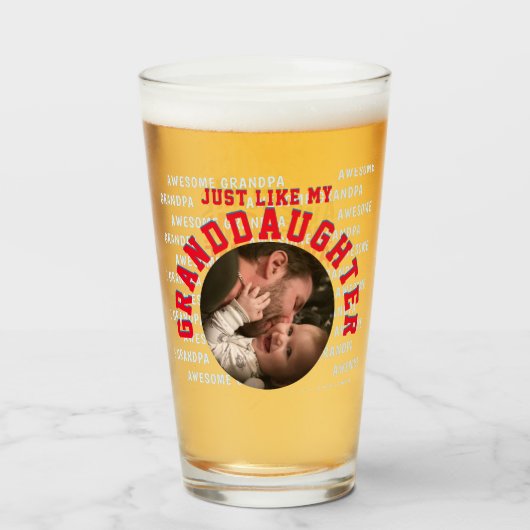 Geweldige Grootvader Kleindochter Vaderdag Glas (Achterkant gevuld)