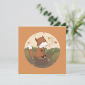 Geweldige herfst: Fox Feestdagenkaart (Staand voorkant)