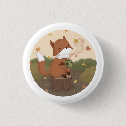 Geweldige herfst: Fox Ronde Button 3,2 Cm (Voorkant)