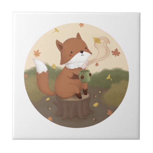 Geweldige herfst: Fox Tegeltje (Voorkant)
