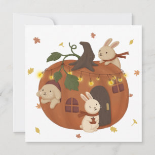 Geweldige Herfst: Konijn & Pompoen Kaart