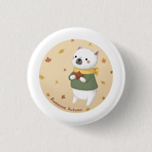 Geweldige herfstillustratiekunst ronde button 3,2 cm
