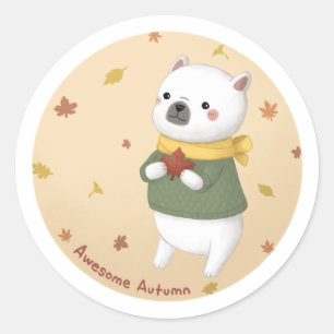 Geweldige herfstillustratiekunst ronde sticker