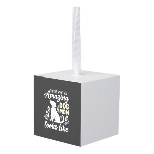 Geweldige Hond Moeder Bloemige Hond Liefhebber Kubus Ornament
