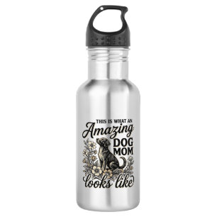 Geweldige Hond Moeder Vintage Bloemige Hond Liefhe Waterfles