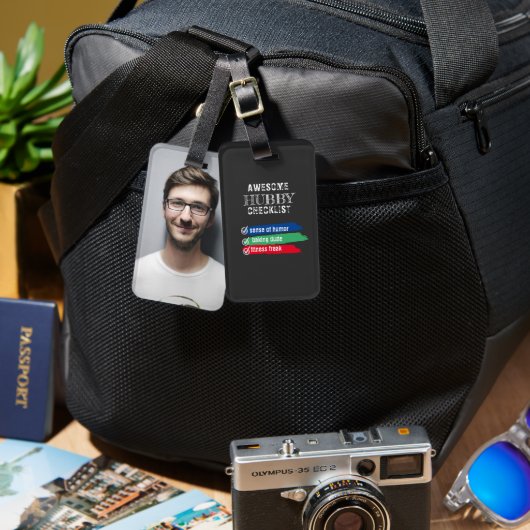 Geweldige Hubby Checklist Valentijn aanpassen Bagagelabel (Voorkant /achterkant)