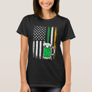 Geweldige  Iers Beer American Flag St Patric T-shirt
