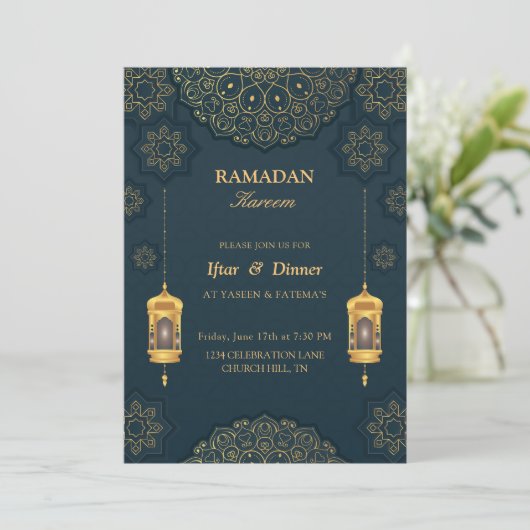 Geweldige Iftar-uitnodiging Kaart (Staand voorkant)