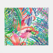 Geweldige illustratie van de flamingo-waterverf. A Fleece Deken (Voorkant (Horizontaal))