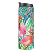 Geweldige illustratie van de flamingo-waterverf. A Thermosbeker (Geroteerd rechts)